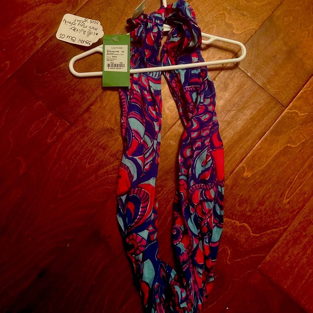 Lilly Pulitzer Pink and Blue Patterned Scarf